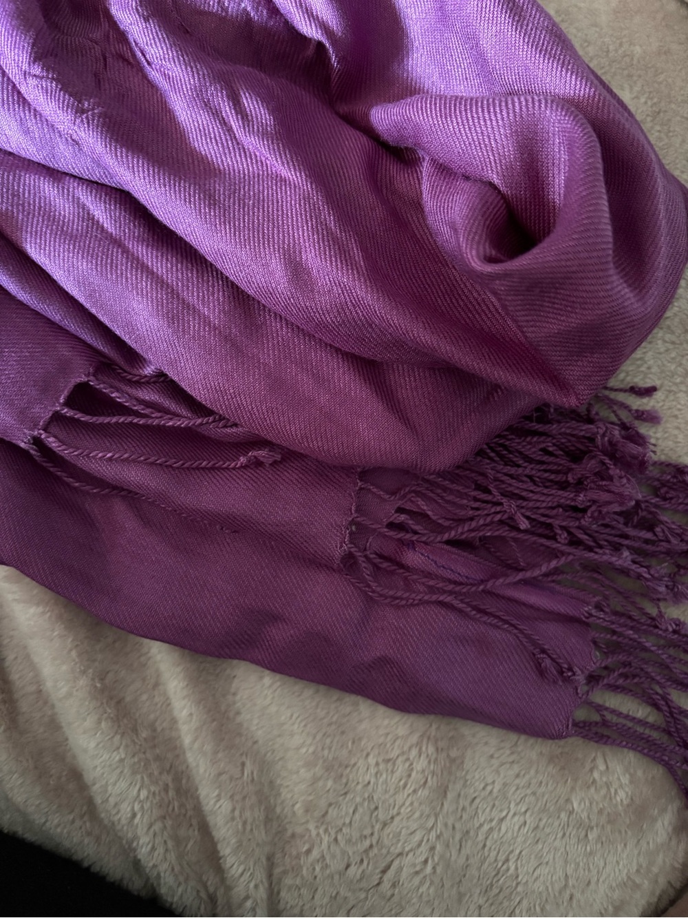 Purple Women's Fringe Scarf